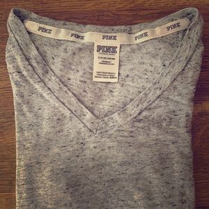 Gray PINK V-Neck T-Shirt